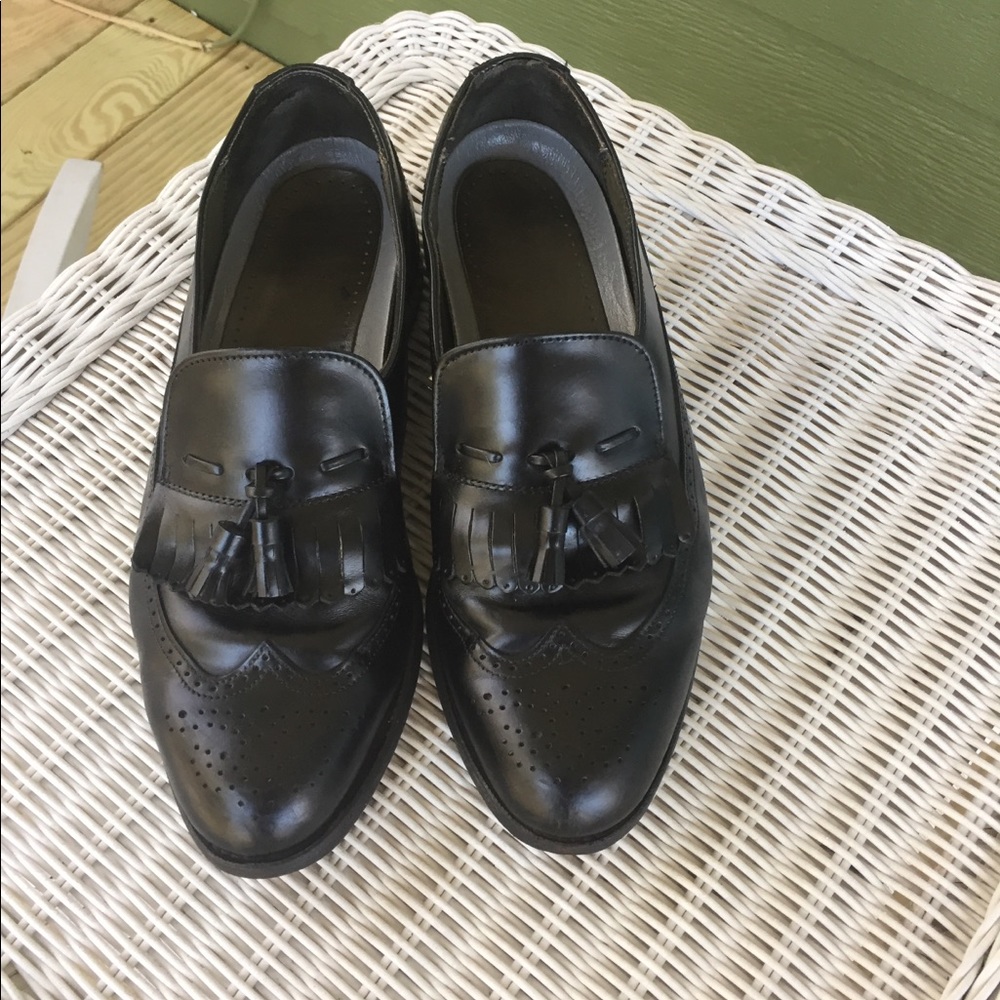 Dexter Men’s Black Wingtip Tassel Loafers (10.5)